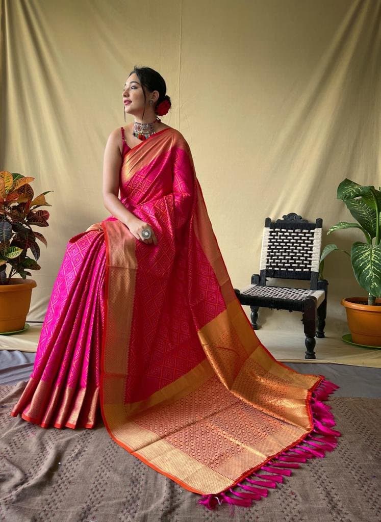 Leri Vol 2 Pure Patola Silk Saree with Meenakari & Rich Pallu
